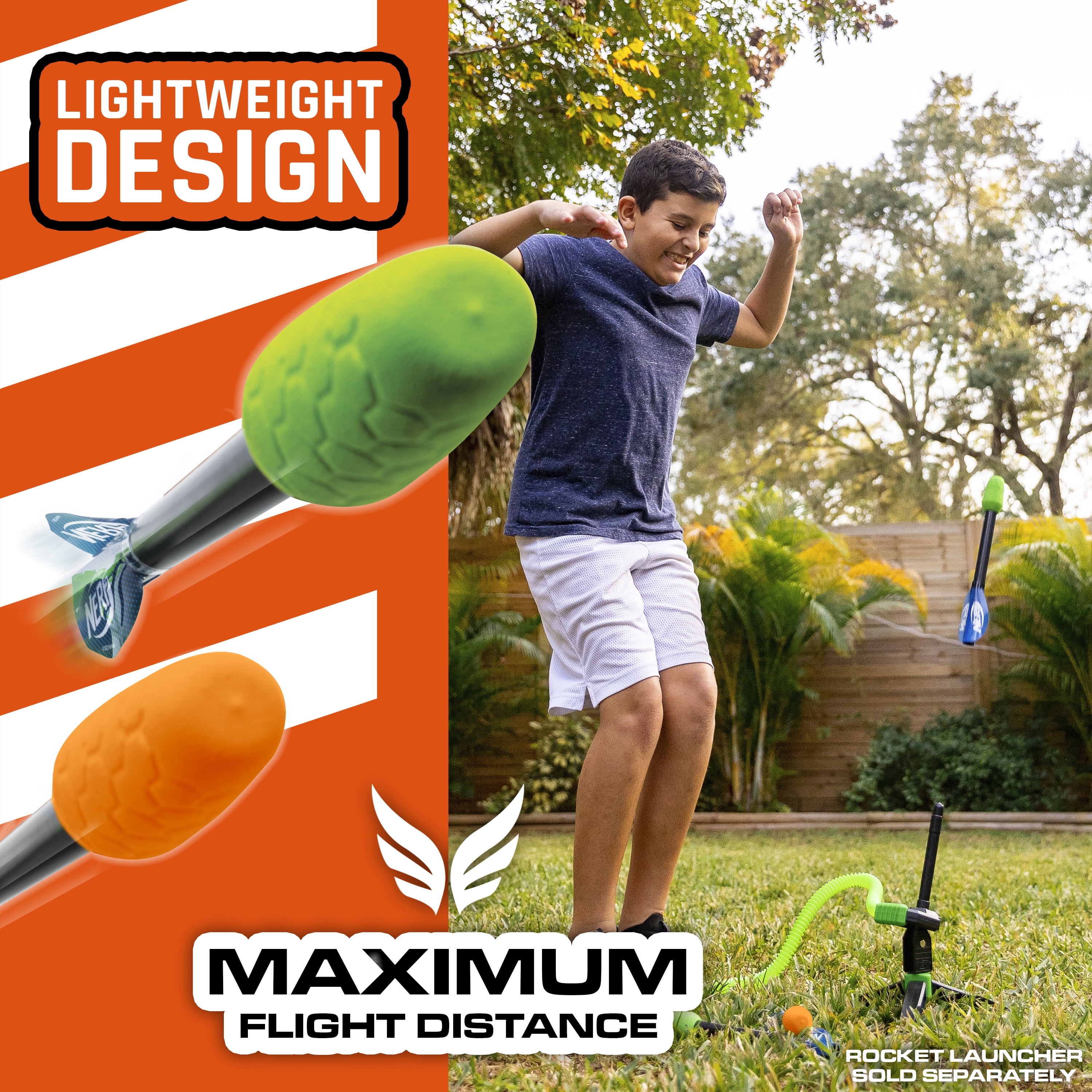 NERF Soft Tip Foam Arrows + Jump Rockets - Universal Replacement Rip Rockets + Kids Arrows - Child Safe Arrows + Rockets for Outdoors + Indoors - 3 Pack