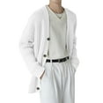 thumbnail image 3 of V-Neck Men Cable Knit Cardigan Male Sweater, 3 of 5