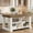 Brown and White, variant on Finmind 55-inch Kitchen Island with 3 Storage Shelves, Large Farmhouse Kitchen Shelf with Spacious Worktop, Vintage Brown (Easy to Assemble)