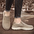 thumbnail image 2 of Men's Slip On Loafers, Arch Support Boat Shoes for Plantar Fasciitis, Canvas Leisure Vintage Flat Walking Orthopedic Shoes for Extra Cushioning and Pain Relief-Khaki, 2 of 5