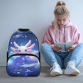 thumbnail image 2 of HUIACONG Galaxy Axolotl Print School Backpack for Girls Boys Ages 6-18 Large Capacity Water Resistant Book Bag for Elementary Middle High School Daily Use Travel, 2 of 7