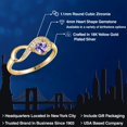 thumbnail image 2 of Gem Stone King 18K Yellow Gold Plated Silver Blue Tanzanite Infinity Ring for Women (0.40 Cttw, Heart Shape 4MM, Gemstone December Birthstone, Size 7), 2 of 6