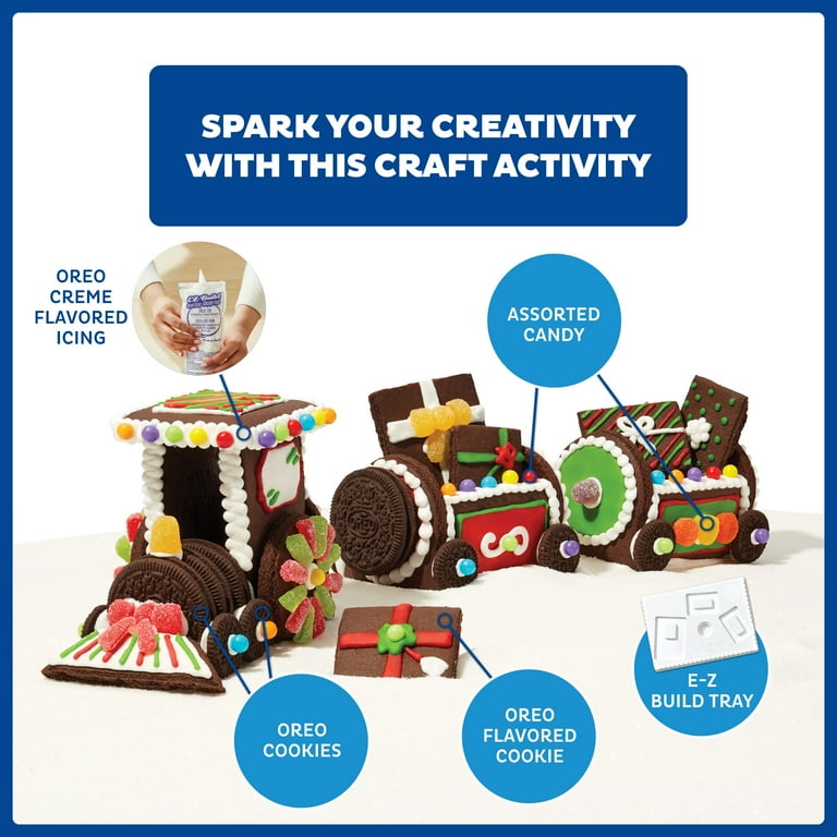 【e-CREATE】イークリエイト OREO E-Z Build® Cookie Train Holiday Decorating Kit, Pre-Made