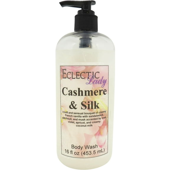 Cashmere and Silk Body Wash by Eclectic Lady, Liquid Shower Gel for Women and Men, 16 Ounces