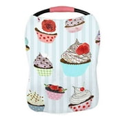ECZJNT cupcakes design Nursing Cover Baby Breastfeeding Infant Feeding Cover Baby Car Seat Cover
