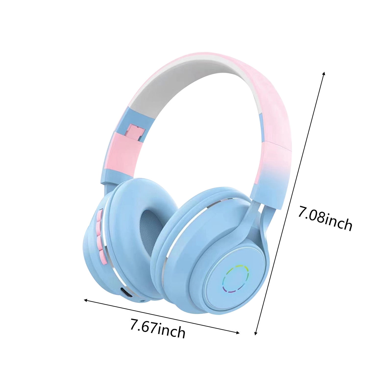 Wireless Over Ear Bluetooth Headphones with Microphone - Wireless Headset -Noise Reduction - Bluetooth, Wired,Built in Micro SD for Travel, Home, Work TV,PC,Gaming,Cellphone - Blue
