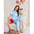 thumbnail image 2 of Ekouaer Pajamas Short Sleeve Lounge Sets 2 Pieces Pj Long Sets, 2 of 5