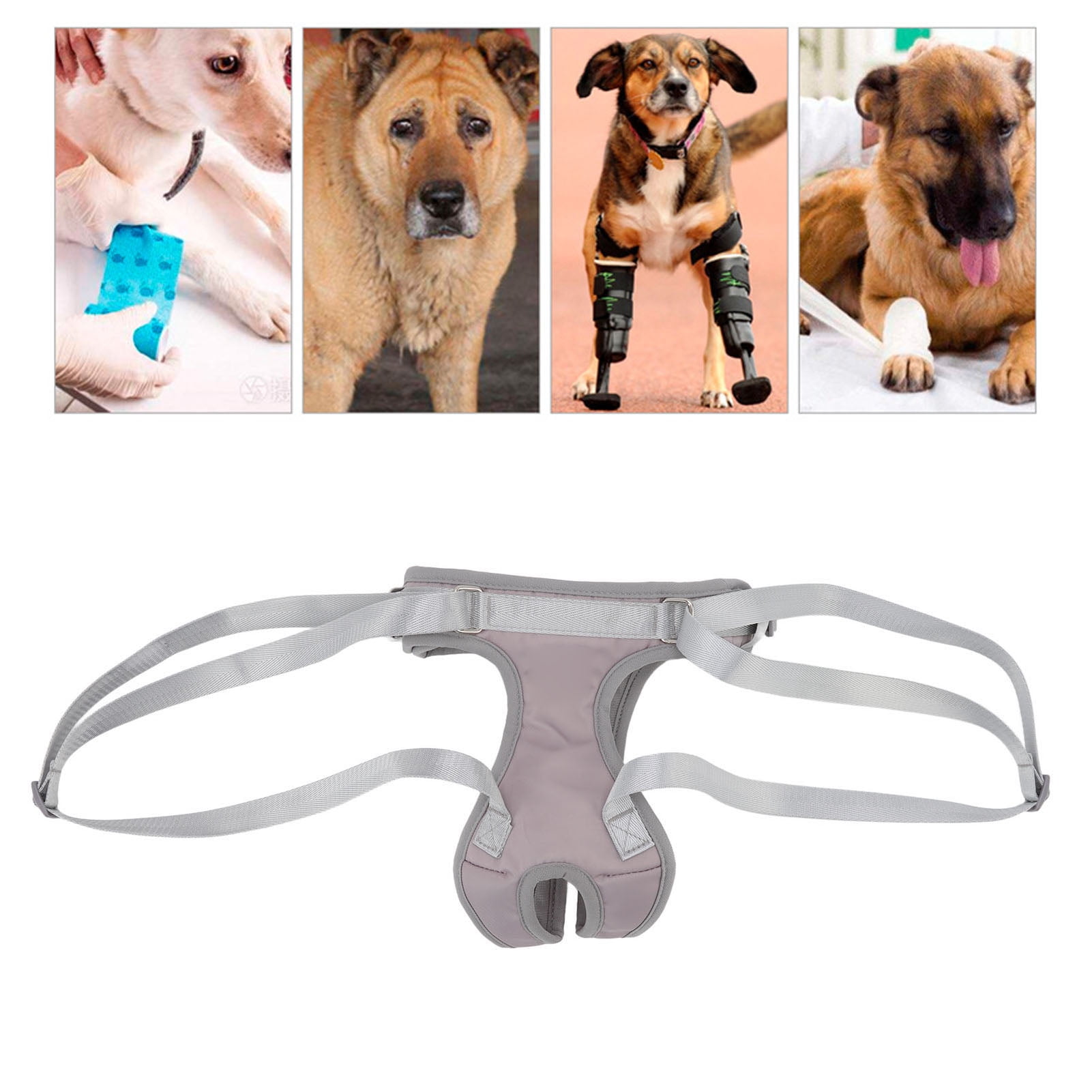 Dog Lift Harness Multifunctional Split Type Pet Rear Support Aid Rehabilitation Sling Lift Adjustable Padded Breathable Straps For Dog And Cat Grey Walmart