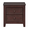 thumbnail image 4 of GZXS 2-Drawer Solid Wood Nightstand in Dark Walnut, Rustic Farmhouse Bedside Table for Bedroom and Living Room, 19.3"L x 15.6"W x 19.7"H, 4 of 7