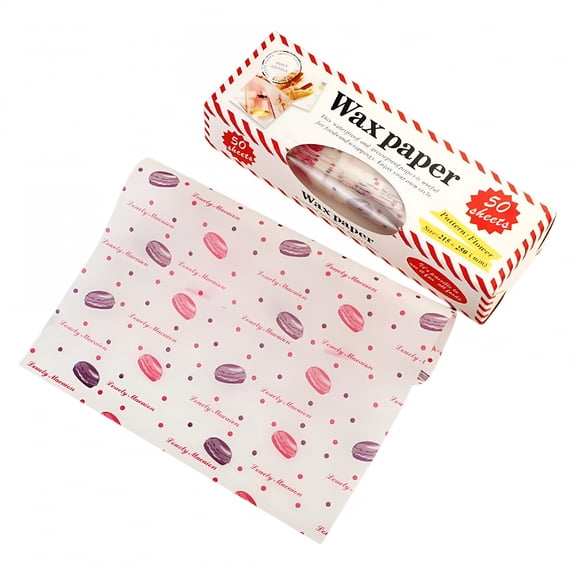 CCOCC 50Pcs Wax Paper Sheets Food Wrapping Paper Greaseproof Waterproof Dry Waxed Deli Wraps Paper Sheets Non-Stick Liners Tissue for Bread Sandwich Burger