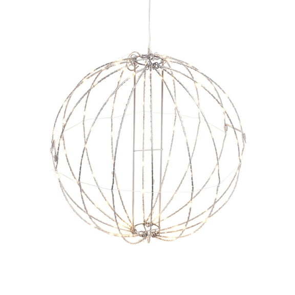 24 in. Whimsical Illuminated Metal Sphere with Warm White Micro LEDs