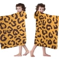 thumbnail image 4 of Yellow and Black Of Leopard Print Hooded Bath Towel，60"x35" for Ages 3 To 12 Kids, Quick Dry Lightweight Soft Microfiber Hood Beach Towel Cover Up for Kids, 4 of 7