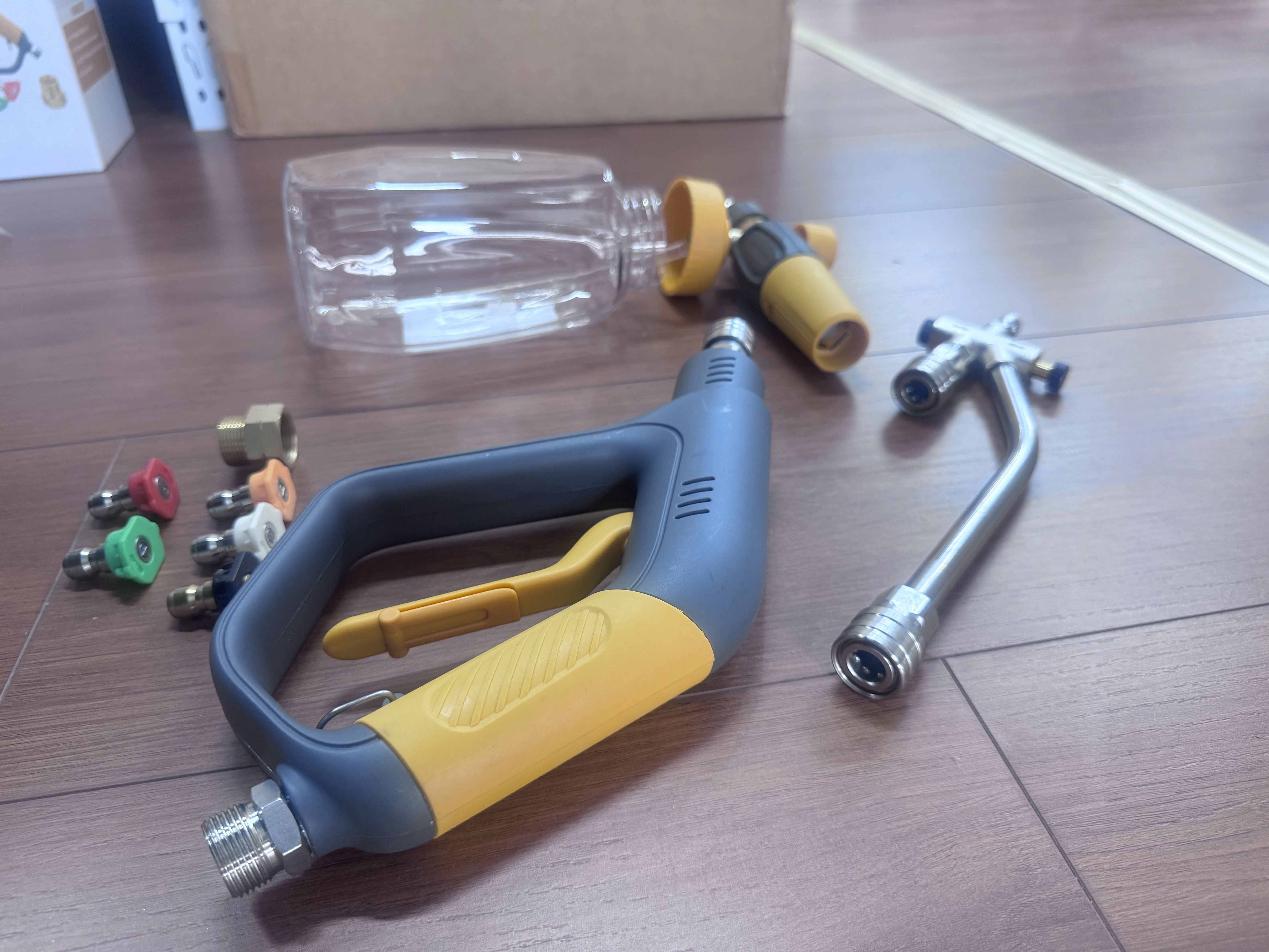 Pressure Washer Foam Cannon Gun Kit with Dual Connector Accessory, Foam Blaster for Car Washing, Double Tip Attachment & 5 Nozzle Tips, 1/4" Quick Connect, 4000 PSI