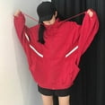 thumbnail image 4 of Vedolay Womens Long Sleeve Tops Women 2023 Half Zip Oversized Sweatshirts Long Sleeve Pullover Workout Warm Tops with Pockets,Red XL, 4 of 5