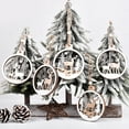 thumbnail image 5 of 6 Pcs Creative Christmas Tree Ornament Reindeer Snowman Xmas Round Hanging Pendants Decorations, 5 of 6