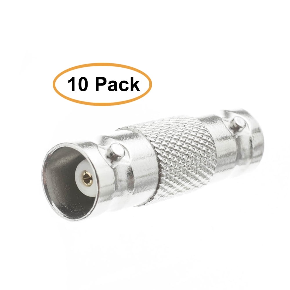 C&E BNC Barrel Connector (Coupler), BNC Female to BNC Female, 10 Pack