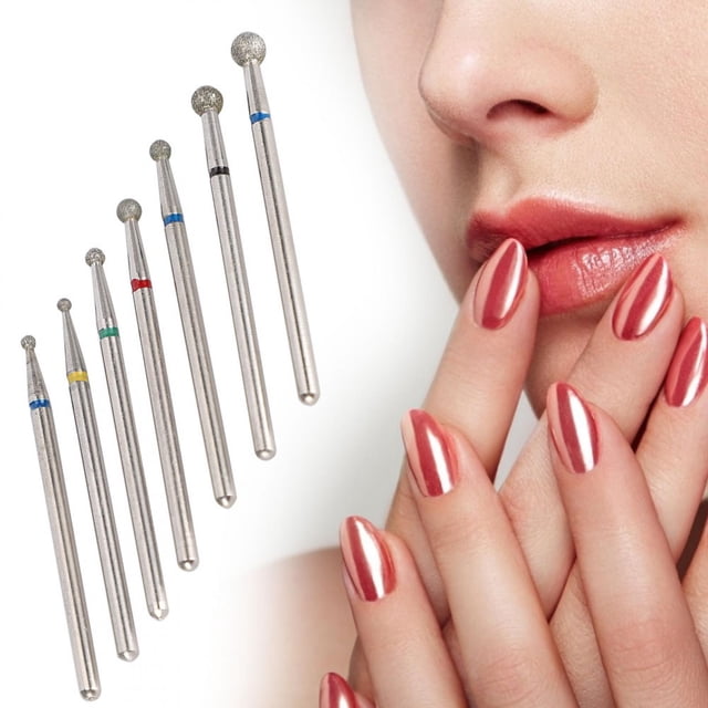 Juego de brocas para u?as, 6 unidades/juego de limas de u?as de arena de diamante broca para pulir cutículas cabezal de pulido de u?as juego de manicura eléctrico para quitar u?as acrílicas(02) EOTVIA NO