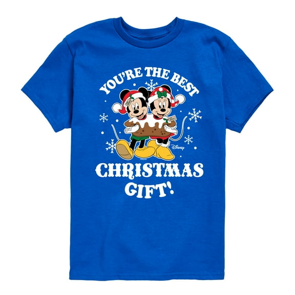 Disney - Mickey and Minnie You're The Best Christms Gift - Toddler & Youth Short Sleeve Graphic T-Shirt