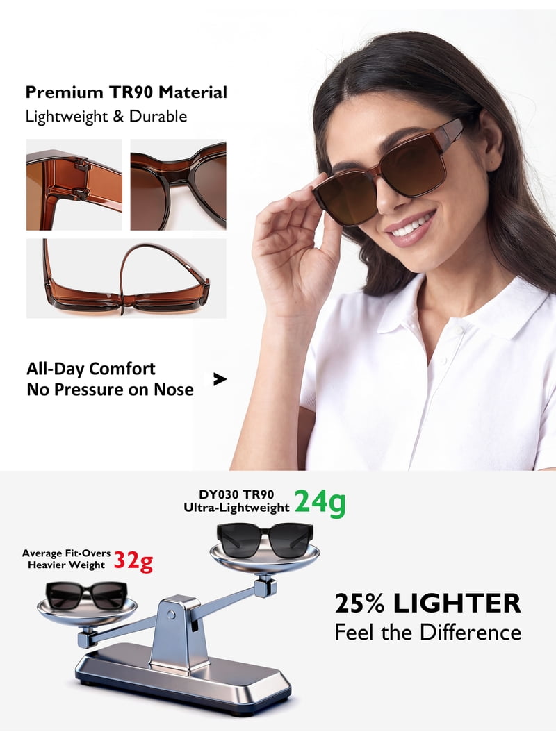 Polarized Fit Over Sunglasses for Men Women, UV400 Over  display picture 1