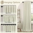 thumbnail image 6 of 102 Inch Long Curtains for Bedroom Living Room Darkening Blackout Thermal Thick Linen Textured Luxury Curtain Drape for Sliding Glass Patio Door Set of 2 Panel 102 In Length Back Tab Ivory Cream Beige, 6 of 18