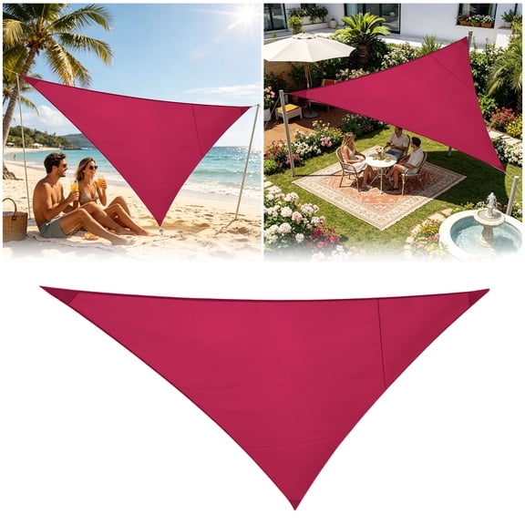 YANDE - 200cm Waterproof Triangle Sun Sail, Durable UV Resistant Shade Canopy, Breathable Awning for Outdoor Patio, Poolside, Backyard (A)