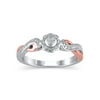 1/20 Carat T.W. (I3 clarity, I-J color) Hold My Hand Diamond Promise Ring in Sterling Silver with 14K Rose Gold Plating, Size 7
