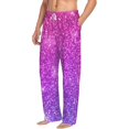 thumbnail image 2 of Balery Men'S Pink Purple Glitter Pants,Sleepwear Pants,Pajama Pants,Pj Bottoms Drawstring And Pockets-X-Large, 2 of 9