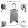 thumbnail image 2 of Maleta Jony Moderna 20cm de ancho x 55cm de alto x 34cm de profundidad color plateado diseño lisa, 2 of 7