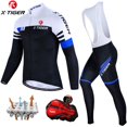 thumbnail image 2 of Conjunto de maillot de ciclismo X-Tiger con tirantes acolchados de gel 5D y secado rápido para hombre, ropa de ciclismo de manga larga con protección solar, 2 of 5