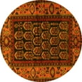 thumbnail image 1 of Ahgly Company Machine Washable Indoor Round Persian Yellow Traditional Area Rugs, 7' Round, 1 of 4