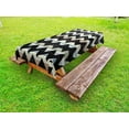 thumbnail image 1 of Geometric Outdoor Tablecloth, Retro Art Print Vintage Wooden Seem Zigzags Black Colored Chevron Grunge Backdrop, Decorative Washable Fabric Picnic Table Cloth, 58 X 84 Inches,Multicolor, by Ambesonne, 1 of 2