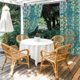 thumbnail image 2 of Green Boho Outdoor Curtains for Patio Waterproof,Windproof Privacy Curtains with Weighted Bottom,Shabby Vintage Ethnic Abstract Floral Art Outside Drapes for Picnic Garage Yard Cabana 54"x84" 1 Panel, 2 of 8