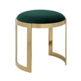 thumbnail image 1 of Taburete Benzara Niyo 48 cm con asiento de terciopelo verde dorado, 1 of 5