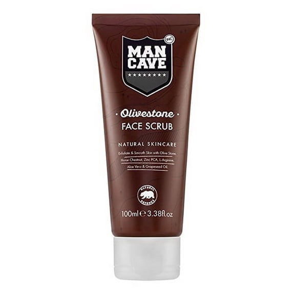 ManCave Olivestone Natural Skin Care Face Scrub, 3.38 Oz