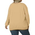 thumbnail image 3 of Plus Size Sweatshirt for Women Oversized Crewneck Long Sleeve Pullover Tops Solid Color for Casual Loungewear,Yellow,4XL, 3 of 4