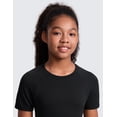 thumbnail image 5 of CRZ YOGA Girls Seamless Short Sleeve Athletic T Shirts Active Sports Casual Tees Crew Neck Kids Teen, 5 of 6