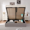 thumbnail image 2 of VELOCAVA Queen Size Bed Frame, Lift Up Storage Bed with Button Tufted Headboard, Under bed Storage, Linen Greige, 2 of 10