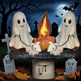 thumbnail image 6 of 2025 Ghost Campfire Flickering Nightlight-2 Ghosts Roasting Marshmallows at Campfire, 3D Spooky Fire Marshmallow Night Light, 4in LED Campfire Night Lights 0.5W, Halloween Night Lights Room Decor, 6 of 6