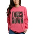 thumbnail image 5 of Touch Down Block Distressed - Women's Garment Dyed Long Sleeve Graphic T-Shirt, 5 of 8