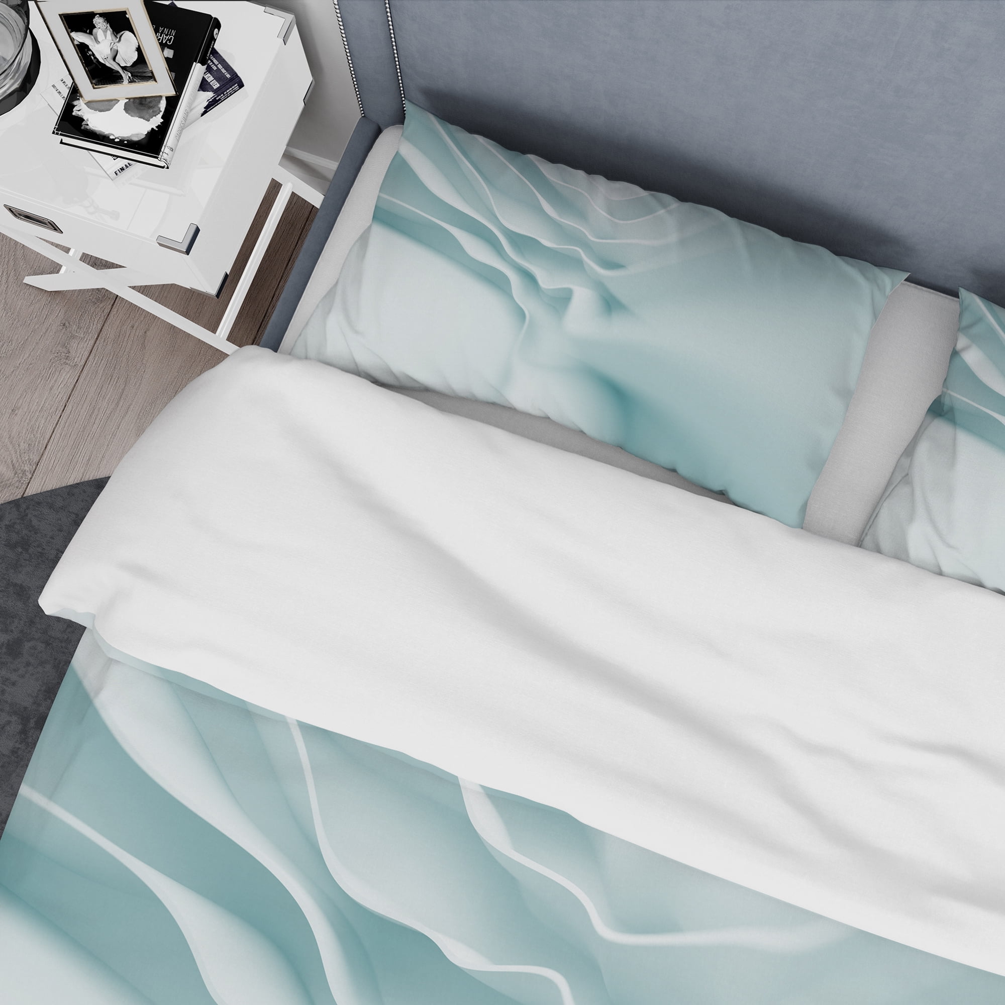 Designart '3D Light Blue Abstract Architecture' Modern & Contemporary Duvet Cover Set