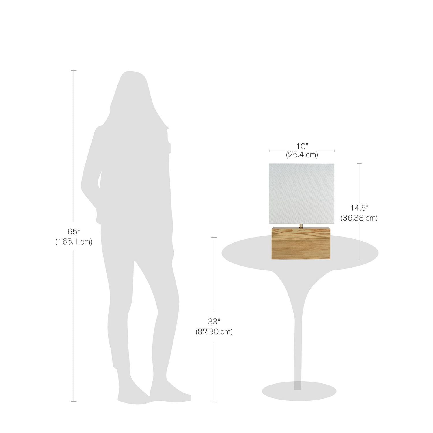 hometrends Faux-Blonde Wood Rectangular Accent Lamp