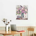 thumbnail image 3 of JEUXUS Modern Artwork Pink Flowers Canvas Print Wall Art Decor - Perfect for Girls Bedrooms and Living Spaces, 3 of 5