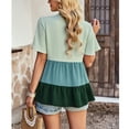 thumbnail image 3 of Women's Casual V Neck Ruffle Short Sleeve Summer Shirts Tops Loose Blouses, 3 of 6
