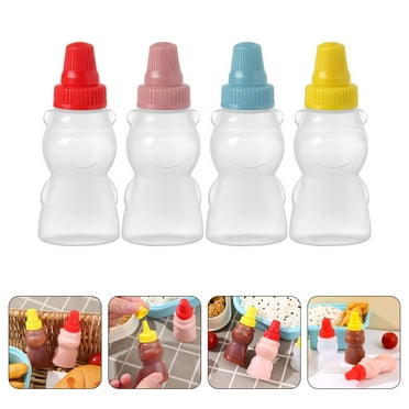 HAMPPLIES Condiment Squeeze Bottles Mini Bear Sauce Bottle Set Red 8Pcs