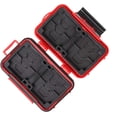 thumbnail image 4 of Étui pour Carte Mémoire, Protecteur de Carte Mémoire Rigide Professionnel Résistant à l'Eau Anti-Choc Compact Boîte de Rangement pour 8 Cartes SD 4 Cartes CF 12 Micro SD/TF (Rouge), 4 of 5