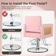 thumbnail image 6 of Hair Chair, Salon Chair for Hair Stylist for Home, Barber Chair 360 Degrees Swivel Rolling Braiding Chair Shampoo Chair Tattoo Chair Beauty Salon Equipment, Pink with Gold Leather, 6 of 7