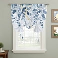 thumbnail image 2 of Navy Blue Eucalyptus Leaves Tie Up Curtains for Windows, Adjustable Balloon Window Shades, Retro Country Leaf Botanical Kitchen Window Treatments Farmhouse Short Curtains with Rod Pocket 42"x45", 2 of 8