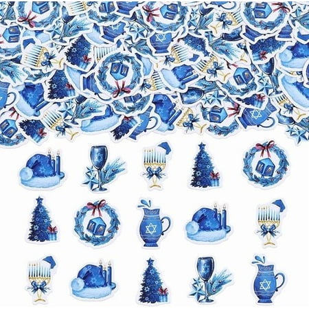 Hanukkah Christmas Decorations 200pcs Chrismukkah Confetti Christmas and Hanukkah Decorations Blue Chanukah Festival Table Scatter Decor Merry Chrismukkah Party Chanukah Holiday Supplies