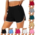 thumbnail image 7 of Women Athletic Shorts with Pockets Elastic Waisted Quick Dry Running Workout Gym Track Dolphin Shorts (S, White), 7 of 7