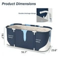 thumbnail image 6 of ANJORALA 55in Portable Bathtub for Adult Kids, Foldable Hot Ice Bath Tub for Bathroom, Blue White, 6 of 10